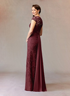 Azazie Jamila Kleider für die Brautmutter Meerjungfrau-Linie Spitze Kleid Cabernetrot image4