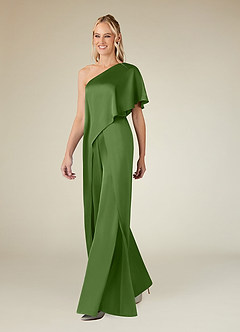 Azazie Hagretta Mother of the Bride Dresses Basil Jumpsuit/Pantsuit Stretch Satin Dress image4