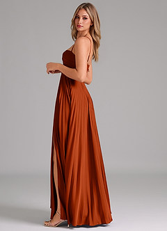 Azazie Akiko Bridesmaid Dresses Paprika A-Line Sweetheart Neckline Stretch Satin Dress image7