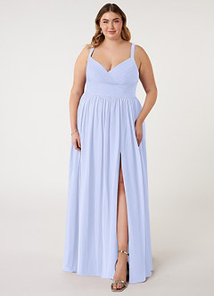 Azazie Chanel Bridesmaid Dresses Lavender A-Line Pleated Chiffon Dress image8