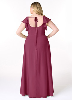 Azazie Bondi Bridesmaid Dresses Mulberry A-Line Ruffled Chiffon Dress image8