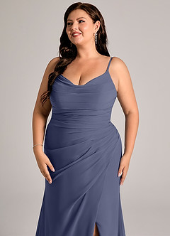 Azazie Deandra Bridesmaid Dresses Stormy Mermaid Pleated Chiffon Dress image12