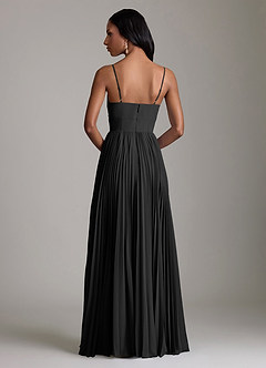 Azazie Akiko Probar vestidos en casa Vestido de Negro de Gasa de Corte en A con Escote de Corazón image5