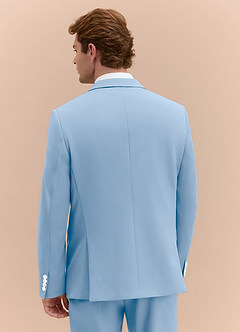 front James Sky Blue Structured Stretch Suit Jacket