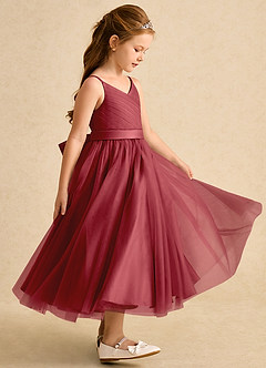 Azazie Patootie vestidos de niña de las flores Vestido de Granada de Tul de Corte En A con Tirante Espagueti image4