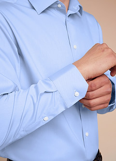 front Jermyn Light Blue 100% Cotton Non-Iron Dress Shirt