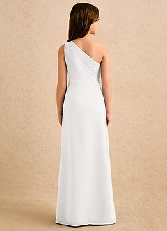 Azazie Tilda Girls Formal Sukienki dla dziewczynek sypiących kwiaty Osłona Jedno ramię Szyfon Długość podłogi Sukienka image2