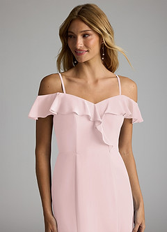 Azazie Sophie Bridesmaid Dresses Blushing Pink A-Line Off the Shoulder Chiffon Convertible Dress image2