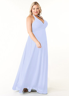 Azazie Tessie Bridesmaid Dresses Lavender A-Line V-Neck Pleated Chiffon Dress image8