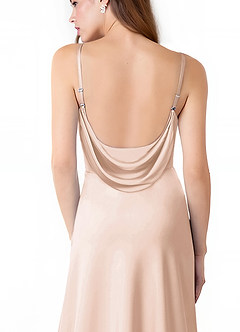 Azazie Alaija Bridesmaid Dresses Blushing Pink Mermaid Side Slit Stretch Satin Dress image6