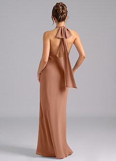 Azazie Velli Bridesmaid Dresses Bronzer Mermaid Bow Chiffon Dress image2