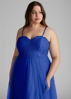 Azazie Roni Bridesmaid Dresses Royal Blue A-Line Sweetheart Neckline Tulle Convertible Dress image13