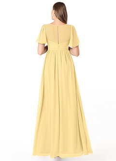 Azazie Verna Maternity Bridesmaid Dresses A-Line V-Neck Ruched Chiffon Floor-Length Dress image2