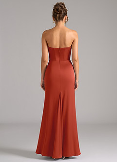 Azazie Debby Bridesmaid Dresses Rust Mermaid Strapless Stretch Satin Convertible Dress image7
