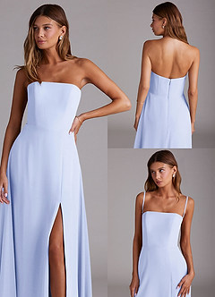 Azazie Wren Bridesmaid Dresses Lavender A-Line Side Slit Chiffon Convertible Dress image9