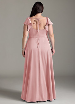 Azazie Bondi Bridesmaid Dresses Powder Pink A-Line Bow Stretch Satin Dress image8