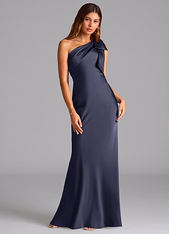 Azazie Yuanna Brudtärnklänningar Klänning av Sjöjungfru i Stretch Satin One-shoulder Stormig image3