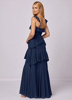 Barbie ♥ Azazie Bridesmaid Dresses Dark Navy A-Line Sweetheart Neckline Chiffon Dress image2