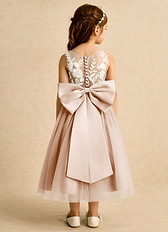 Azazie Sundae Flower Girl Dresses English Rose Ball-Gown Lace Dress image2