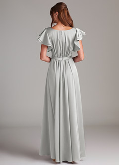 Azazie Daphne Modest Bridesmaid Dresses A-Line Ruched Stretch Satin Floor-Length Dress image6