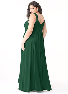 Azazie Cleobella Bridesmaid Dresses Dark Green A-Line Sweetheart Lace Chiffon Dress image11