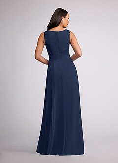 Azazie Galvan Mother of the Bride Dresses Dark Navy A-Line Sequins Chiffon Dress image4