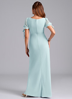 Azazie Pheby Bridesmaid Dresses Sea Glass A-Line Pleated Chiffon Dress image6