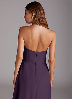 Azazie Wren 신부 들러리 드레스 A라인 스트랩리스 쉬폰 티 길이 드레스 image8