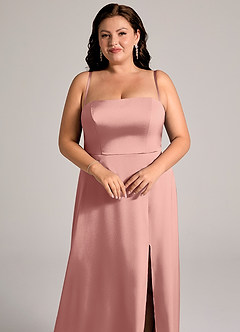 Azazie Wren Bridesmaid Dresses Rosette A-Line Strapless Stretch Satin Convertible Dress image11