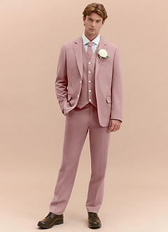 front James Dusty Rose Structured Stretch 3-piece suit