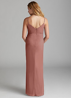 Azazie Deandra Junior Pistachio Sheath Mesh Dress image2