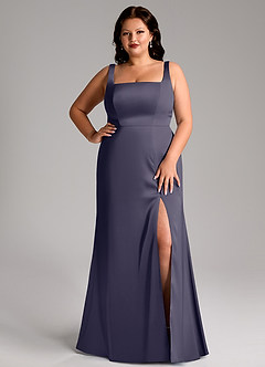 Azazie Frostine Bridesmaid Dresses Stormy A-Line Bow Stretch Satin Dress image14