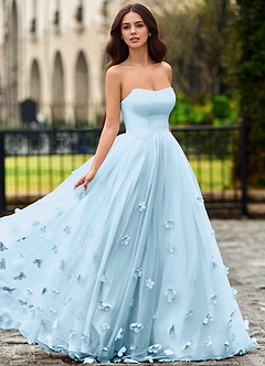 Calliope Sky Blue Flower Blossom Prom Dress image3