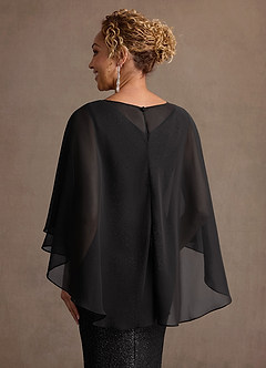 Azazie Marlene Mother of the Bride Dresses Black Column Metallic Knit Dress image7