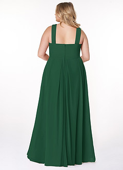 Azazie Kaleigh Bridesmaid Dresses Dark Green A-Line Pleated Chiffon Dress image8