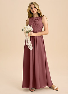 Azazie Skyla Junior A-Linie Plissee Chiffon Kleid Amethyst image5