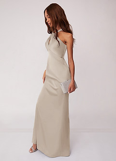 Barbie ♥ Azazie Bridesmaid Dresses Frost Sheath Stretch Satin Dress image5