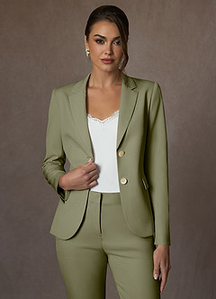 front Whitney Pistachio Structured Stretch Blazer