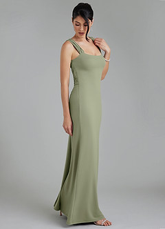 Azazie Ariel Robes de demoiselle d'honneur Robe Sirène en Jersey extensible de qualité supérieure Encolure carrée Pistache image8