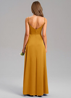 Azazie Talina Brautjungfernkleider A-Linie Stretch-Satin Kleid Butterscotch image2