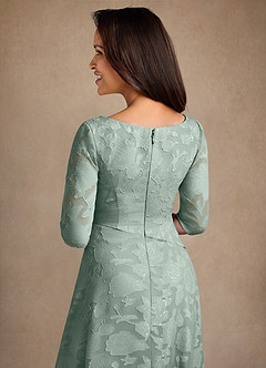 Azazie Durant Vestidos para mãe da noiva Vestido Agave de Esgotamento Floral de Linha A com Plissado image5