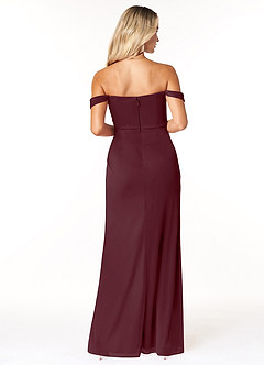 Azazie Tessa Bridesmaid Dresses Cabernet Sheath Sweetheart Off-The-Shoulder Mesh Convertible Dress image6