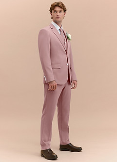 front James Dusty Rose Structured Stretch 3-piece suit