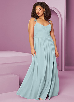 Barbie ♥ Azazie Bridesmaid Dresses Mist A-Line Pleated Chiffon Dress image4