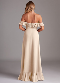 Azazie Lyra Bridesmaid Dresses White Alabaster A-Line Chiffon Convertible Dress image7