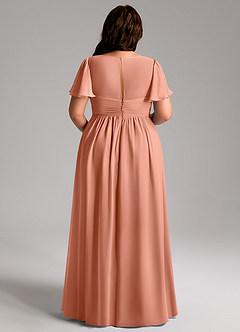 Azazie Verna Maternity Bridesmaid Dresses A-Line V-Neck Ruched Chiffon Floor-Length Dress image11
