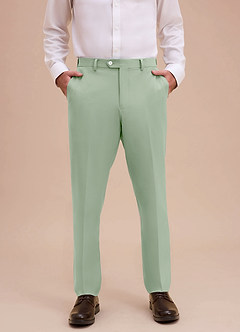 front Ethan Dusty Sage Refined Weave Dress Pants