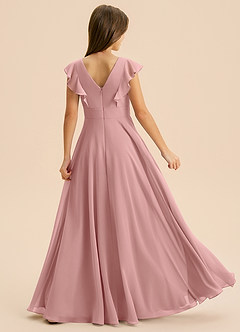 Azazie Anysa Junior Dusty Rose A-Line Ruched Chiffon Dress image2