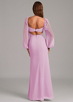 Azazie Brixley Abiti da Damigella Abito Sirena in Chiffon Manica Lunga Rosa Confetto image2