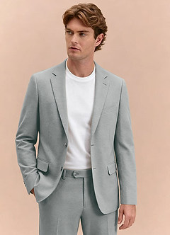 front Miles Gris Claro Traje de pantalón de seersucker